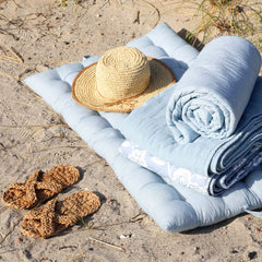 Alix Quilt - Sky Blue & White