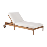 Ethnicraft Jack Outdoor Adjustable Lounger – Teak Wood with Quick-Dry Cushion & Adjustable Recline