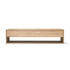 Ethnicraft Nordic TV Cupboard – Minimalist Oak TV Cabinet With Clean Straight Profile & Slim Legs
