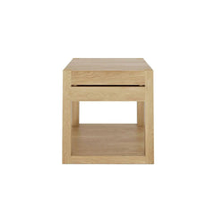 Ethnicraft Azur Bedside Table – Solid Wood Bedside Table with Curved Front & Sleek Scandinavian Lines
