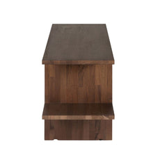 Ethnicraft Kabuki Side Table – Black-Toned Side Table with Graphic Carved Pattern & Modern Silhouette