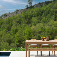 Ethnicraft Bok Outdoor Bench – Teak Outdoor Bench with Iconic Slim Arched Frame & Minimalist Lines
