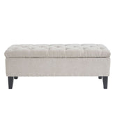 Anastasia Storage Ottoman in Chalk