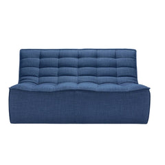 Ethnicraft N701 Modular 1 to 3 Seater Sofa - Stain-Resistant Leather & Memory Foam Comfort - Blue