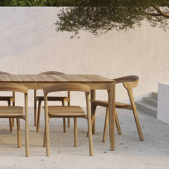 Ethnicraft Bok Outdoor Dining Chair – Teak Outdoor Chair with Arched Back & Stackable Design