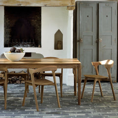 Ethnicraft Bok Rectangular Extendable Dining Table in Solid Oak or Teak