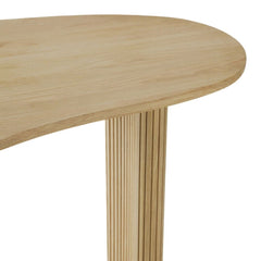 Ethnicraft Boomerang Desk – Solid Oak Boomerang-Shape Work Desk, Curved Retro Design & Varnished Finish