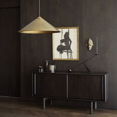 Ethnicraft Flow Sideboard – Vintage-Curved Mahogany Sideboard, Smooth Rounded Corners & Concealed Storage
