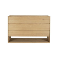 Ethnicraft Nordic Dresser – Bevel-Edged Oak Dresser, Clean Nordic Style, Minimalist Solid Wood Storage