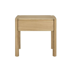 Ethnicraft PI Bedside Table – Compact Wooden Bedside, Smooth Curves, Minimalist Nightstand