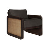 Ethnicraft Panel Lounge Chair – Upholstered Lounge Chair with Curved Wood Panels & Modern Sculptural Backrest