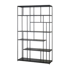 Ethnicraft Studio Rack – Black-Tainted Teak Studio Shelving Unit, Designer Alain van Havre, Elegant Tall Storage (120 × 40 × 205 cm)