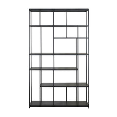 Ethnicraft Studio Rack – Black-Tainted Teak Studio Shelving Unit, Designer Alain van Havre, Elegant Tall Storage (120 × 40 × 205 cm)