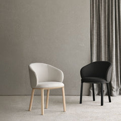 Ethnicraft Unda Dining Chair – Curved Wooden Dining Chair with Organic Wave-Shaped Backrest