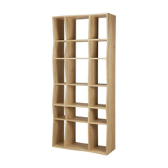 Ethnicraft Z Rack – Zig-Zag Solid Wood Bookcase, Sculptural Modular Shelving Unit