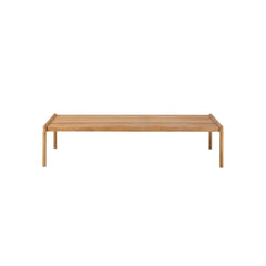 Ethnicraft Jack Outdoor Coffee Table – Low Teak Coffee Table with Soft Boomerang Contours