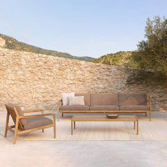 Ethnicraft Jack Outdoor Sofa 265cm – Large Teak Outdoor Sofa (2.65 m) with Modular Design & Cushions