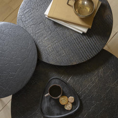 Ethnicraft Luna Coffee Table – Round Oak Coffee Table with Soft Curved Edges