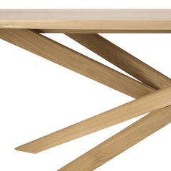Ethnicraft Mikado Coffee Table — Rectangular Oak Coffee Table with Mikado Base, Low Profile Living Room Table