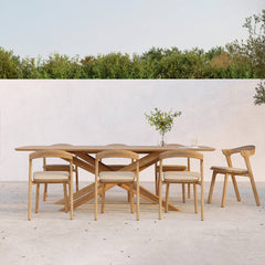 Ethnicraft Bok Outdoor Dining Chair – Teak Outdoor Chair with Arched Back & Stackable Design