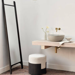 Ethnicraft PI Floor Mirror – Full-Length Wooden Floor Mirror with Sculpted Curved Frame