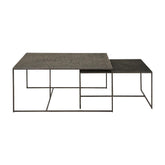 Ethnicraft Nesting Coffee Table Set Whisky – Whisky-Tone Wood Nesting Tables with Sculpted Edges