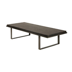 Ethnicraft Stability Coffee Table – Sculptural Concrete & Wood Coffee Table with Architectural Base