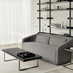 Ethnicraft Stability Coffee Table – Sculptural Concrete & Wood Coffee Table with Architectural Base