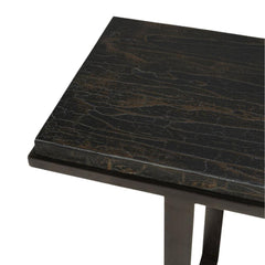 Ethnicraft Stability Console Table — Umber Oak Console, Sturdy Narrow Hall Table with Modern Profile