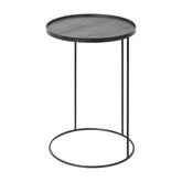 Ethnicraft Tray Side Table Round – Round Side Table with Removable Solid Wood Tray Design
