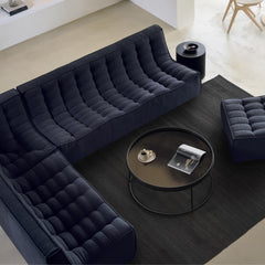 Ethnicraft N701 Modular 1 to 3 Seater Sofa - Stain-Resistant Leather & Memory Foam Comfort - Graphite