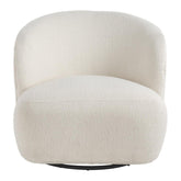Blanc D'Ivoire Leo Swivel Fabric Natural Foam Armchair