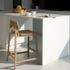 Ethnicraft N3 Counter Stool Oak – Oak Counter-Height Stool with Sculpted Minimal Form