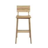 Ethnicraft N4 Bar Stool Oak – Oak Bar Stool with Slim Profile & Curved Ergonomic Seat