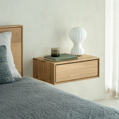 Ethnicraft Nordic II Hanging Bedside – Wall-Mounted Bedside Shelf with Floating Design & Minimalist Look