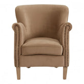 Blanc D'Ivoire Pierre Velvet Linen Leather Armchair