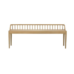 Ethnicraft Spindle Bench – Solid Oak Bench with Spindle-Back Inspired Tapered Legs