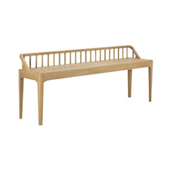 Ethnicraft Spindle Bench – Solid Oak Bench with Spindle-Back Inspired Tapered Legs