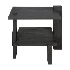 Ethnicraft Teak Abstract Side Table — Teak Sculptural Accent Table, Artistic Bedside / Living Room Statement Piece