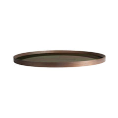 Ethnicraft Round Second Nature Tray – Round Natural Wood Serving Tray with Smooth Organic Grain