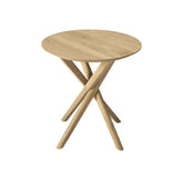 Ethnicraft Mikado Side Table — Oak Side / End Table with Slatted Mikado Base, Compact Accent Table