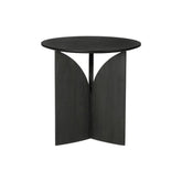 Ethnicraft Fin Oak Side Table — Sculptural Solid Oak Accent Table, Slim Bedside / End Table