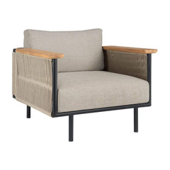 Ethnicraft Corbey Outdoor Lounge Chair – Aluminium Lounge Chair with Outdoor Cushions & Contemporary Silhouette