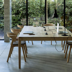 Ethnicraft Bok Cowork Desk – Shared Workspace Desk, Collaborative Solid Wood Design, Co-working Table