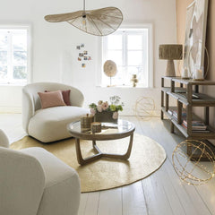 Blanc D'Ivoire Leo Wide Fabric Natural Foam Armchair