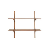 Ethnicraft PI Wall Shelves – Modular Oak/Mahogany Wall-Mounted Shelves with Curved Organic Design