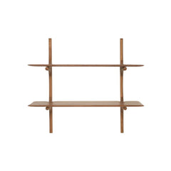 Ethnicraft PI Wall Shelves – Modular Oak/Mahogany Wall-Mounted Shelves with Curved Organic Design