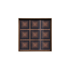 Ethnicraft Glass Square Tray (Large) – Large Glass Decorative Tray with Abstract Artistic Print