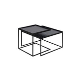 Black Square Tray Coffee Table — Square Coffee Table with Removable Tray Top, Low Living Room Table