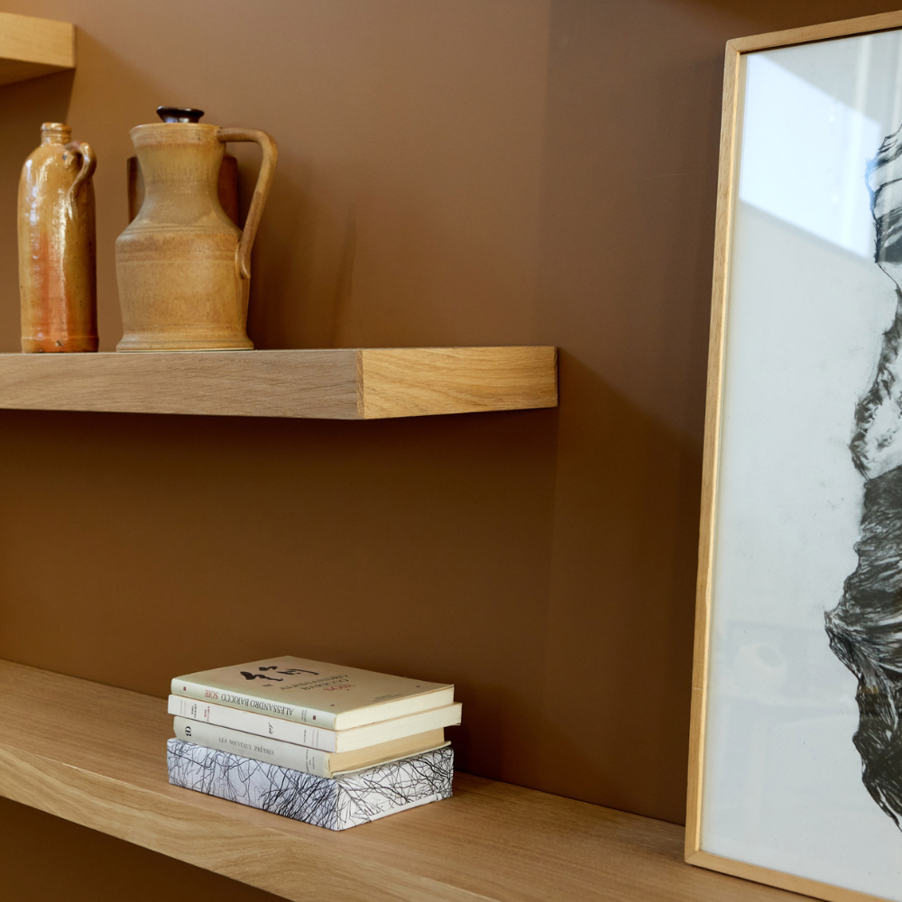 Ethnicraft Wall Shelf – Solid Wood Floating Wall Shelf with Minimalist Clean-Edge Profile